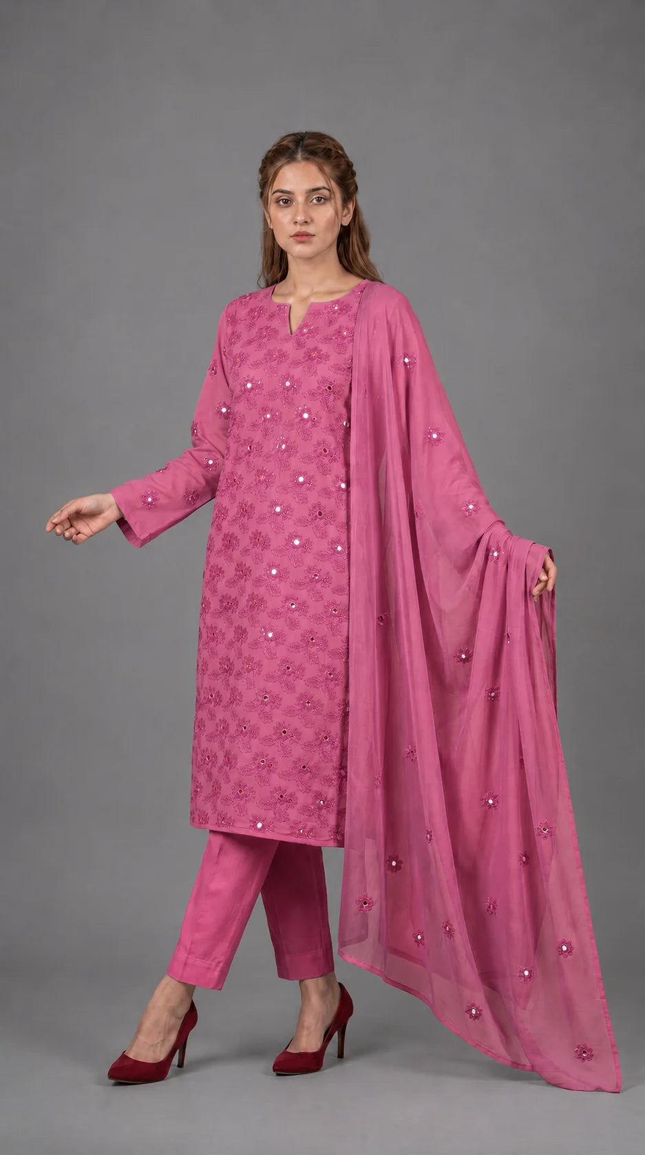 Lawn Suit 3 Piece Unstitched Embroidered – AJC-BB001