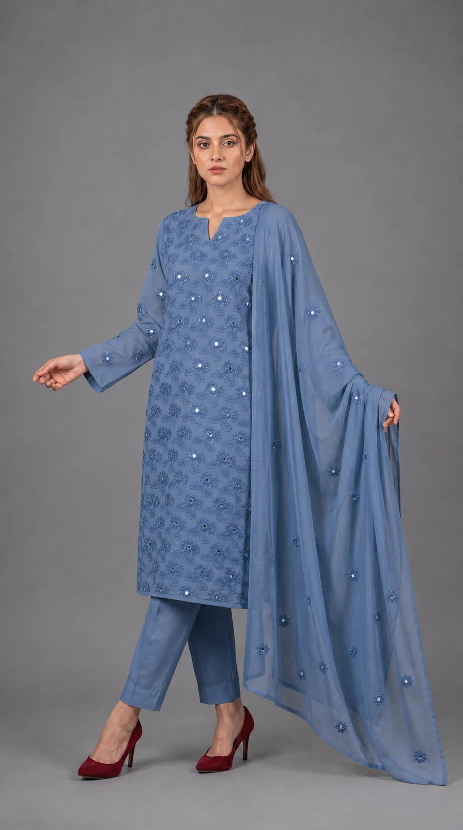 Lawn Suit 3 Piece Unstitched Embroidered – AJC-BB001