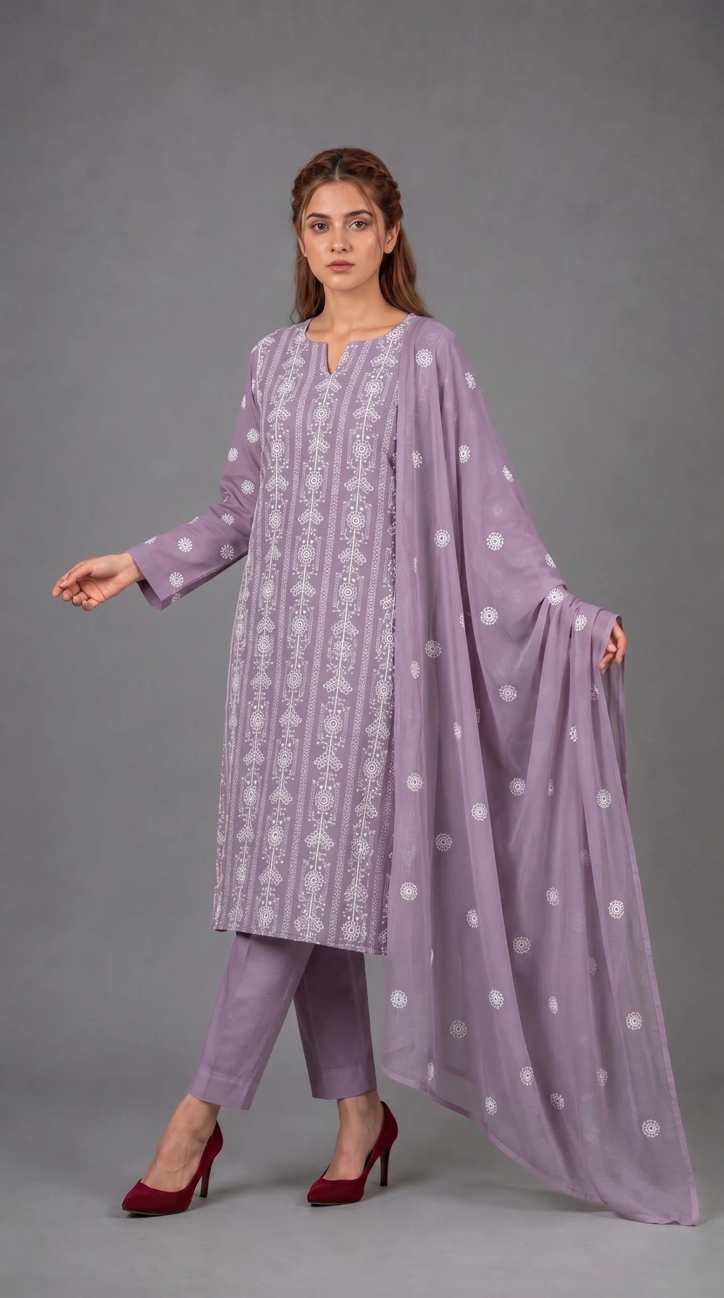Lawn Suit 3 Piece Unstitched Embroidered – AJC-BB151