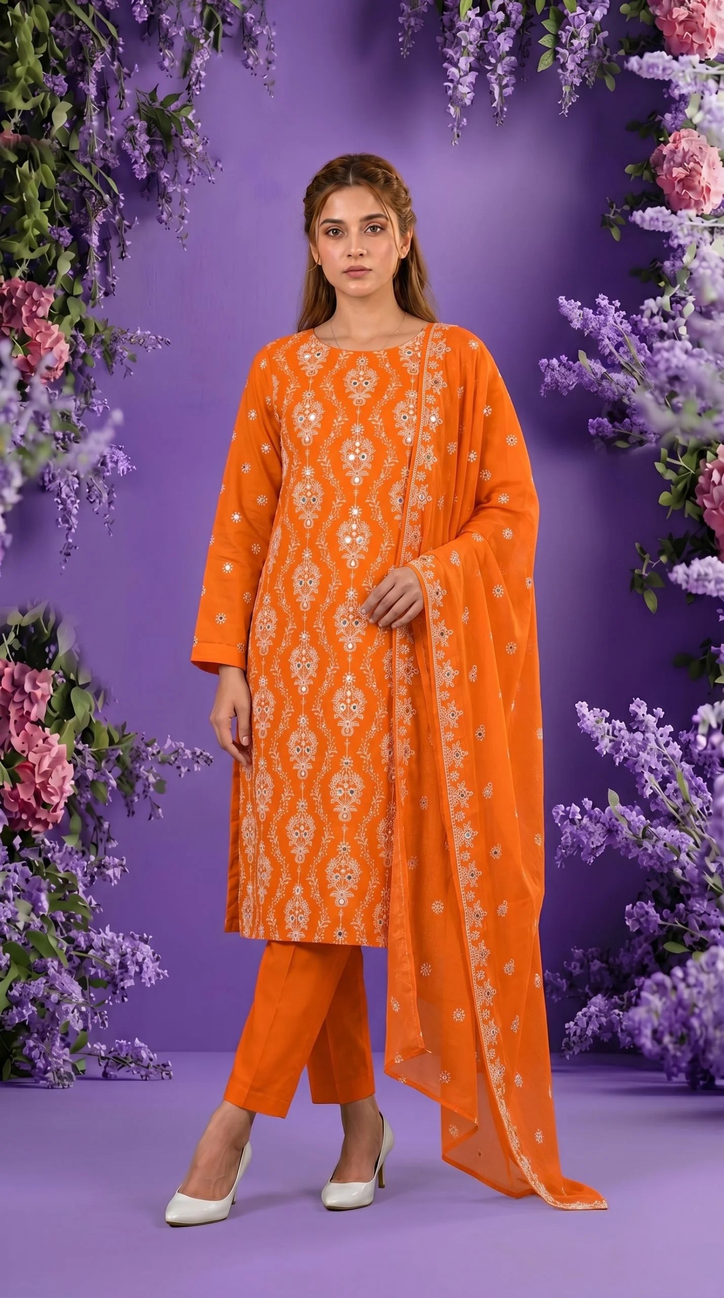 Lawn 3 Piece Unstitched Embroidered Suit AJC-BB025