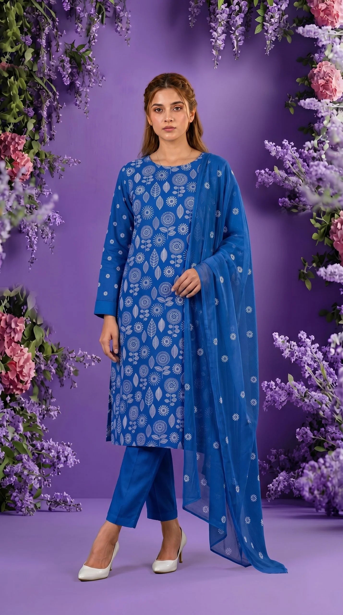 Lawn 3 Piece Unstitched Embroidered Suit AJC-BB029