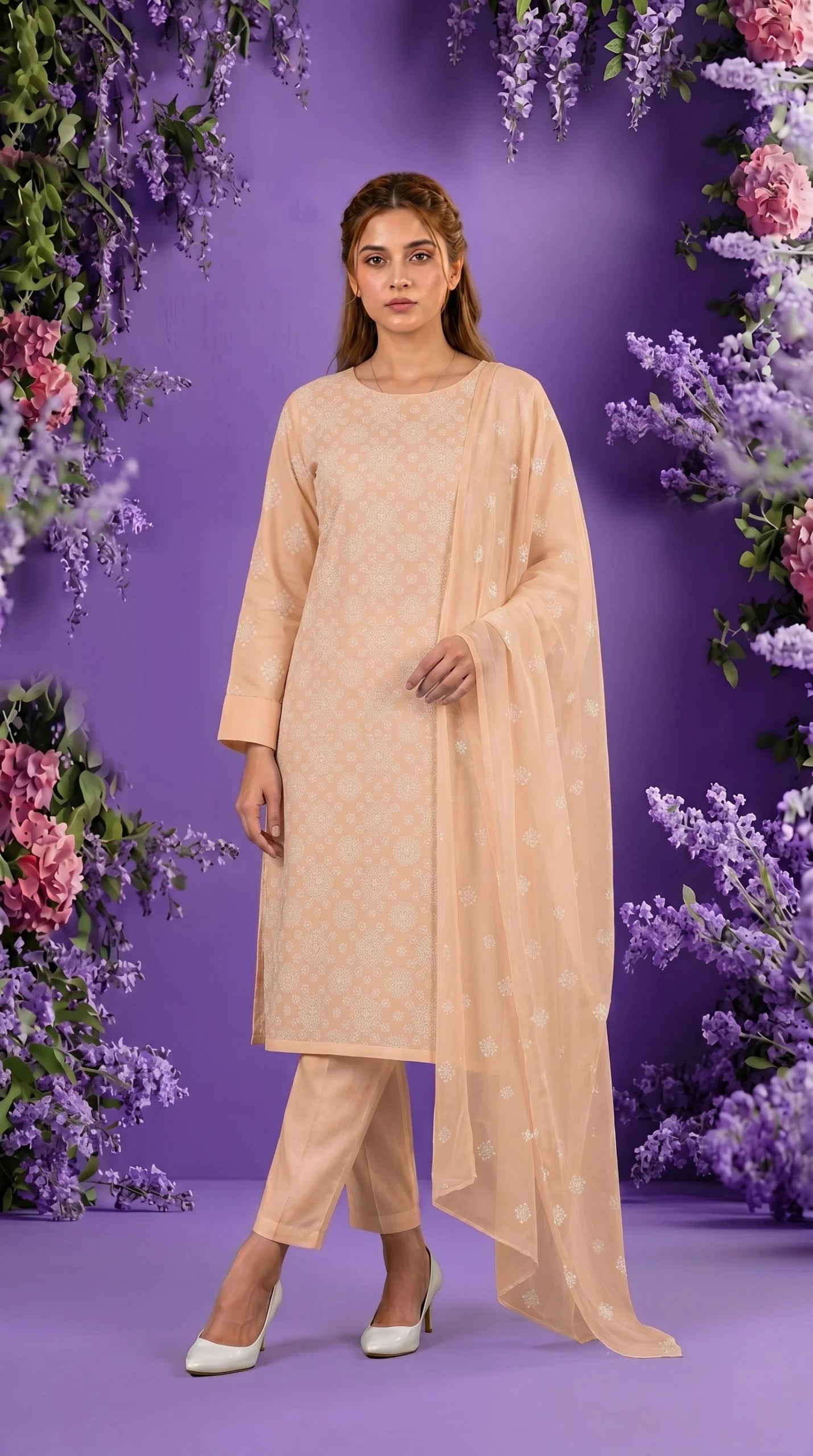Lawn 3 Piece Unstitched Embroidered Suit AJC-BB028