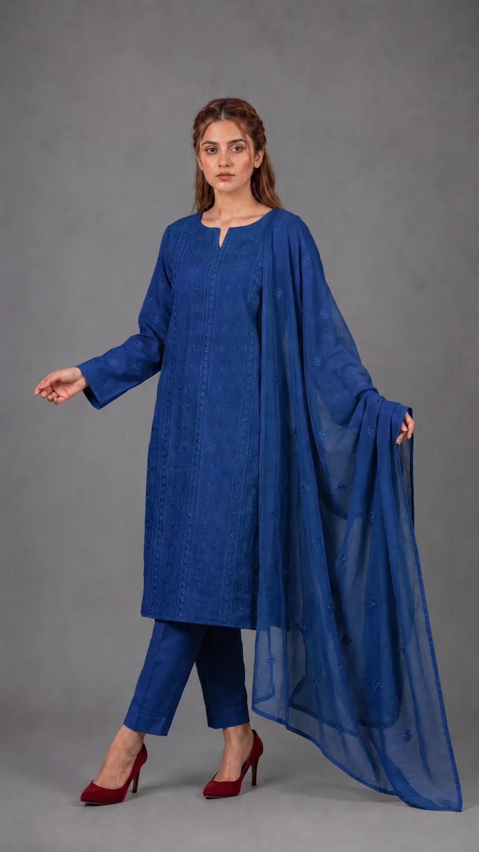 Lawn Suit 3 Piece Unstitched Embroidered – AJC-BB002