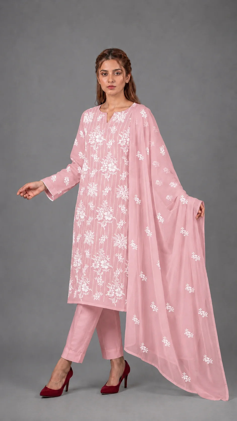 Lawn Suit 3 Piece Unstitched Embroidered – AJC-BB156