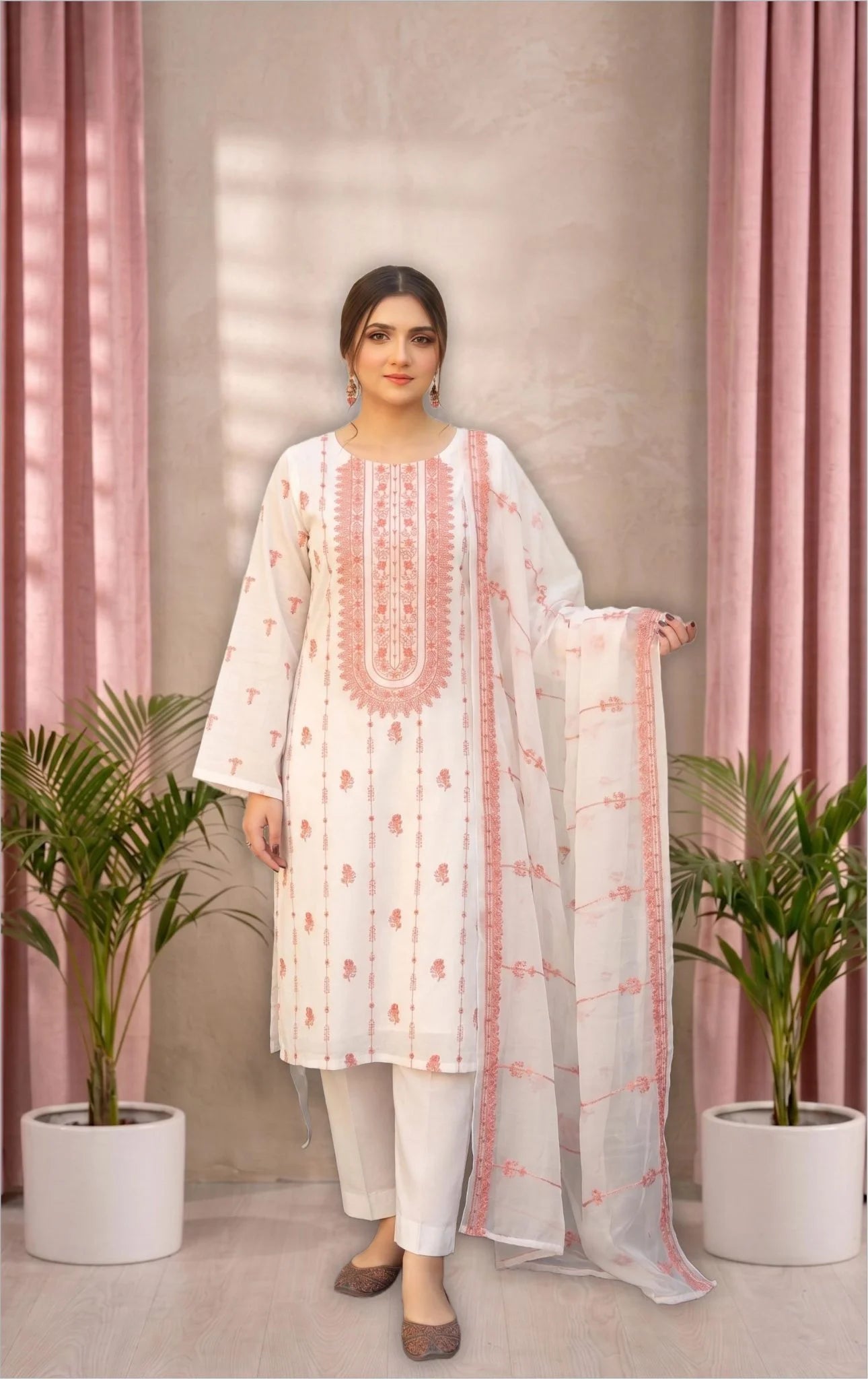 Lawn Suit 3 Piece Unstitched Embroidered – AJC-BB072