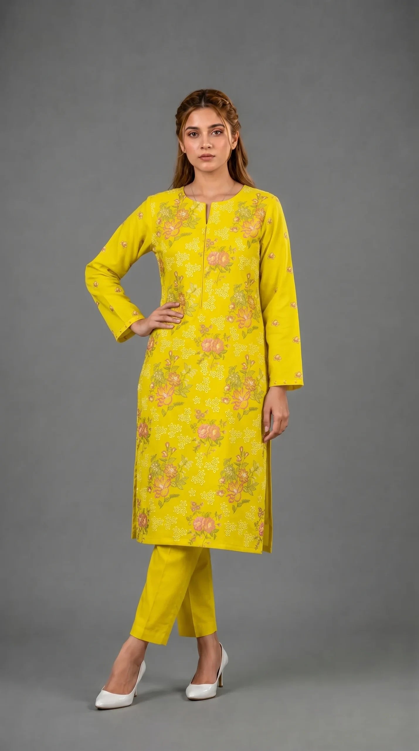 Lawn 2 Piece Unstitched Embroidered Suit AJC-TP534