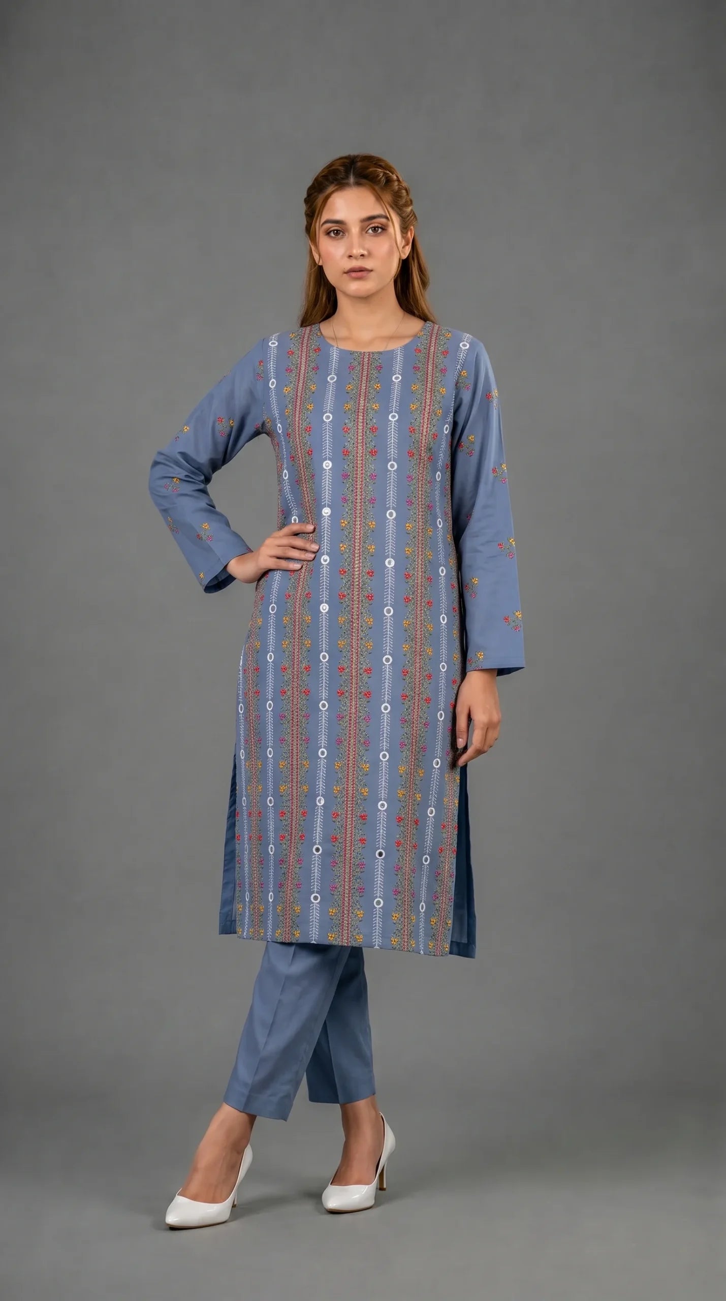 Lawn 2 Piece Unstitched Embroidered Suit AJC-TP541