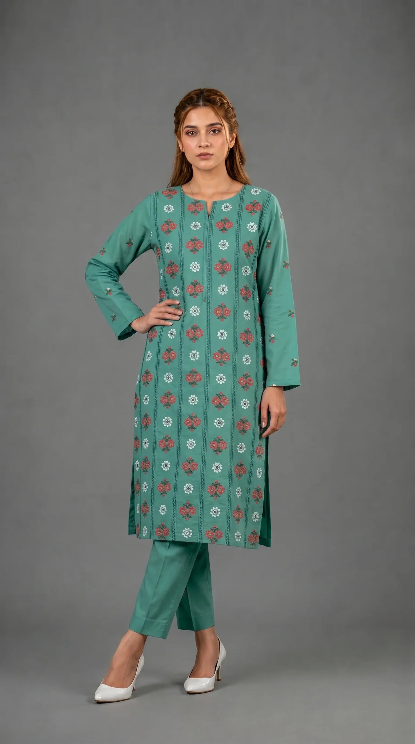 Lawn 2 Piece Unstitched Embroidered Suit AJC-TP569