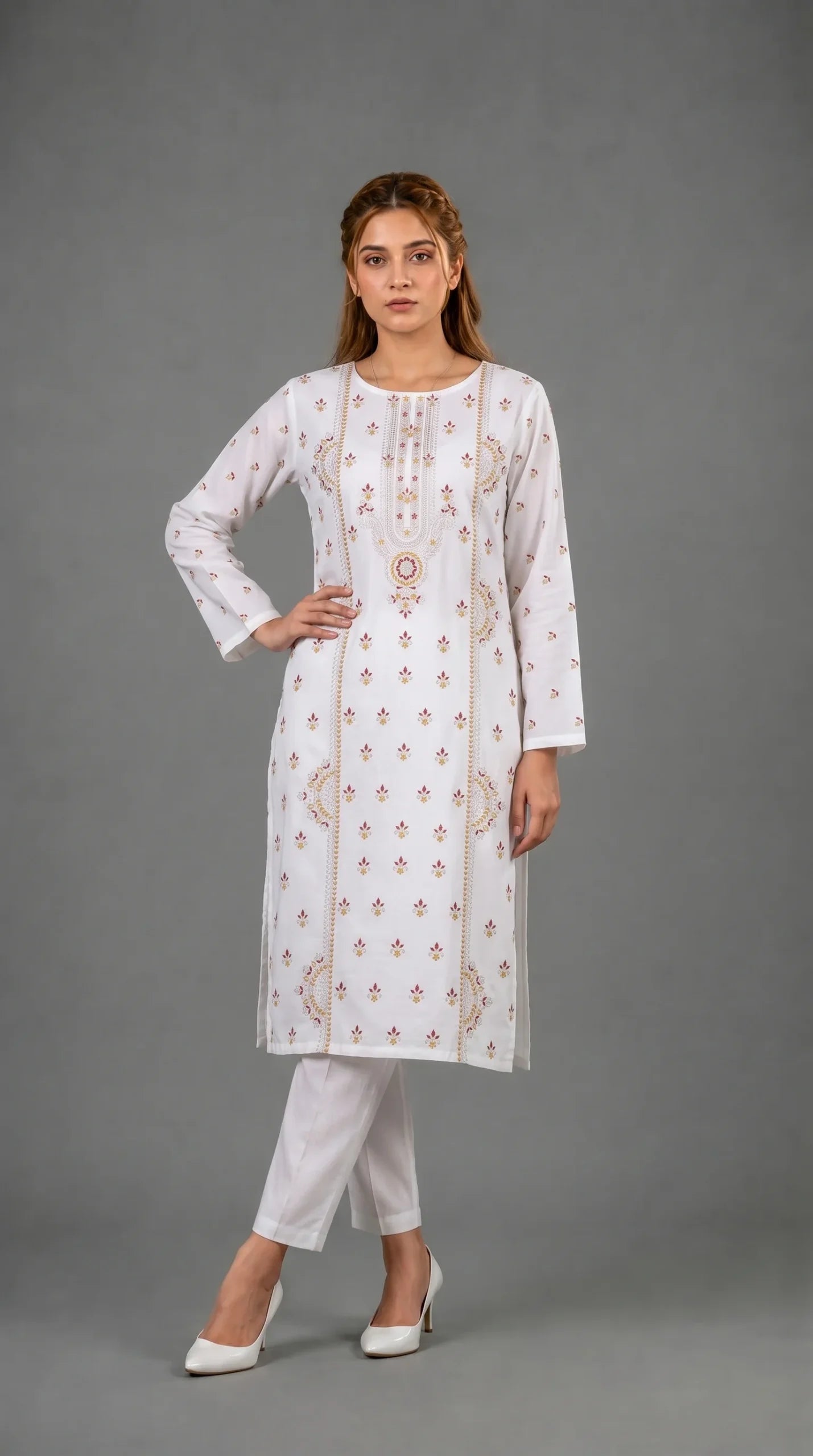Lawn 2 Piece Unstitched Embroidered Suit AJC-TP593