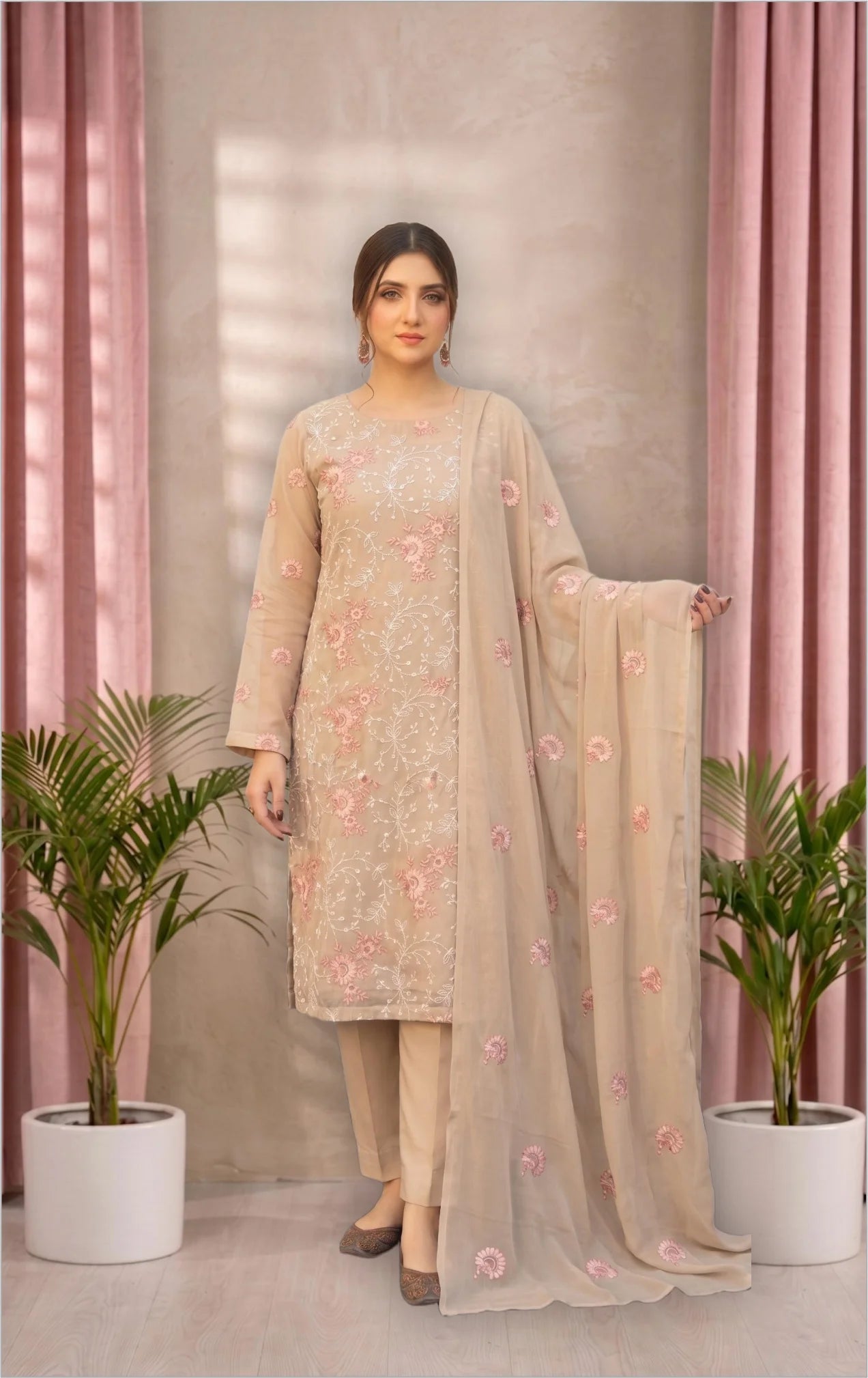Lawn Suit 3 Piece Unstitched Embroidered – AJC-BB073