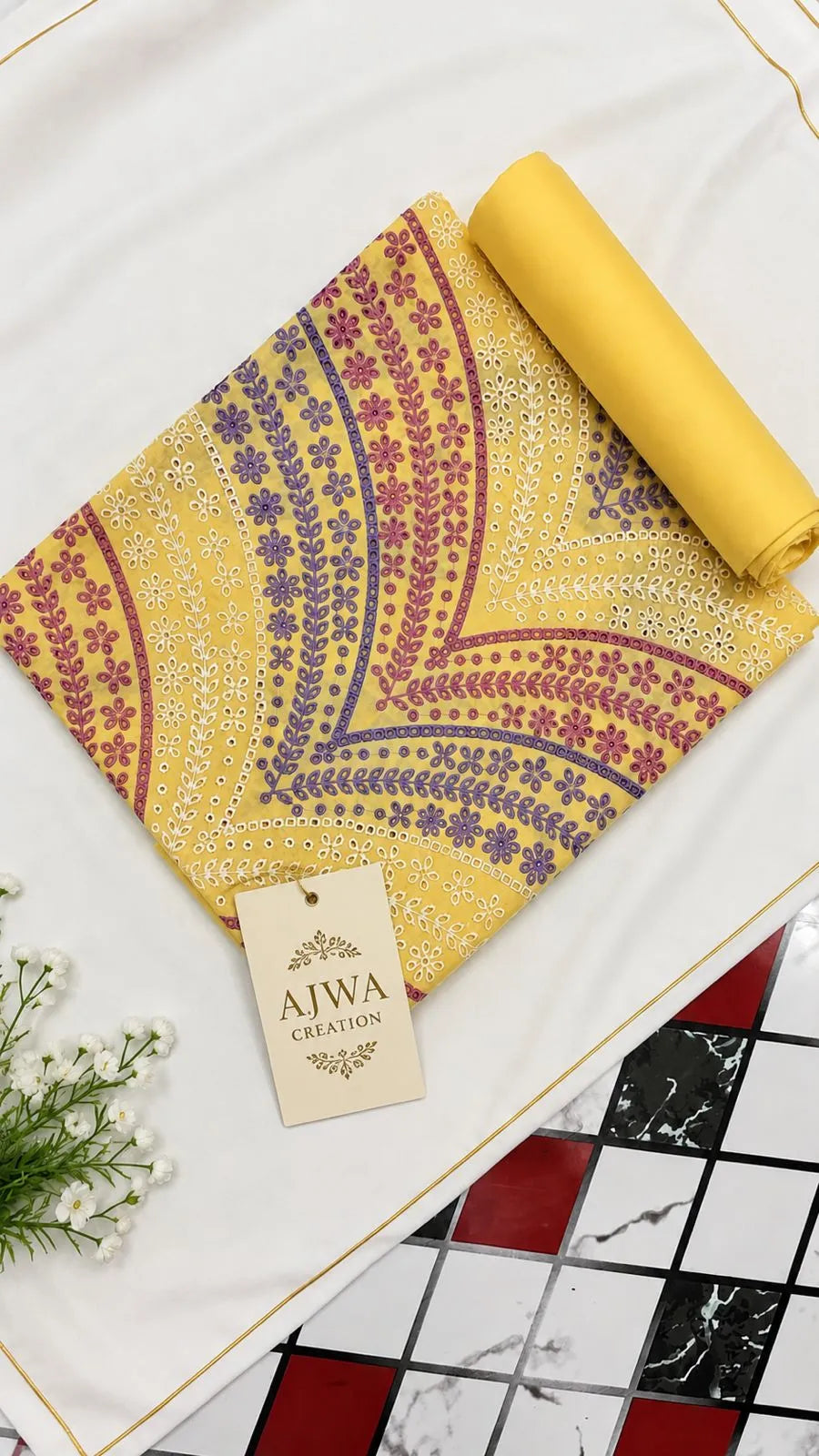 Lawn 2 Piece Unstitched Embroidered Suit AJC-TP10